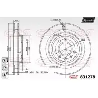 Тормозной диск MAXTECH 83127 8 831278.6980 R6FROV 1194802684