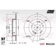 Тормозной диск MAXTECH 851122.6060 1194803283 851 122 RUMII