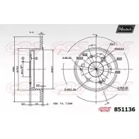 Тормозной диск MAXTECH 851136.0000 1194803364 XZ3VV 85113 6