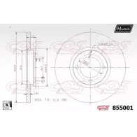Тормозной диск MAXTECH 8 55001 P3961L 1194804050 855001.0080