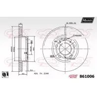 Тормозной диск MAXTECH 86100 6 Y9UOJU 861006.0060 1194805349