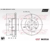 Тормозной диск MAXTECH 863516.0060 1194807198 86351 6 X7F1N