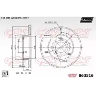 Тормозной диск MAXTECH 1194807199 863516.0080 VXP7H 863 516