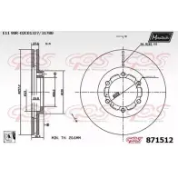 Тормозной диск MAXTECH 871512.0080 583402S 8 71512 1194809014