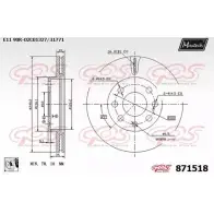 Тормозной диск MAXTECH AJGFFBE 871 518 871518.0080 1194809050