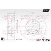 Тормозной диск MAXTECH 56DH2 871538.0060 8 71538 1194809169