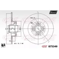 Тормозной диск MAXTECH 875349.0065 TQ5KSM 8753 49 1194811017