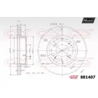 Тормозной диск MAXTECH 1194812225 MY90V 881407.0000 88140 7