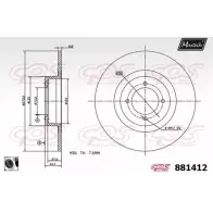 Тормозной диск MAXTECH 1NKB9CO 8 81412 881412.0060 1194812256