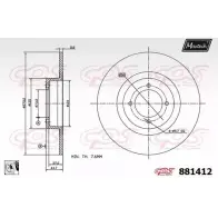 Тормозной диск MAXTECH 1194812257 9P0YS7E 881412.0080 8814 12