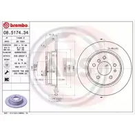 Тормозной диск A.B.S. 2DBC H 08.5174.34 2D0GA2R 1198177656