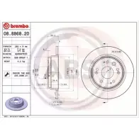 Тормозной диск A.B.S. V 6VBRX 1198177984 91Q5YTQ 08.8868.20