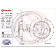 Тормозной диск A.B.S. 3DKCM 09.8874.31 1198179002 B9I H3P