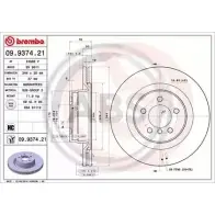 Тормозной диск A.B.S. 09.9374.21 1198179138 6 K4KOR6 P3XZN