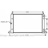 Радиатор охлаждения двигателя AVA QUALITY COOLING 77VQV 1198193942 VN2134 2CGWY GG