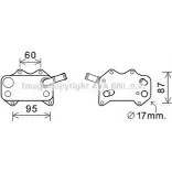 Масляный радиатор двигателя AVA QUALITY COOLING 4045385225730 P 618HG Volkswagen Golf 6 (5K1) Хэтчбек 2.0 GTi 235 л.с. 2011 – 2012 VN3329