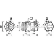 Компрессор кондиционера AVA QUALITY COOLING VNAK375 4045385229440 6B2D 0T 1198194748