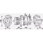 Компрессор кондиционера AVA QUALITY COOLING 4045385229451 Audi A1 (8XA, F) 1 Спортбек 2.0 Tdi 143 л.с. 2011 – 2015 M4 RNI7 VNAK401