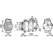 Компрессор кондиционера AVA QUALITY COOLING ISIPQ 0 4045385230235 1198194864 VNK384