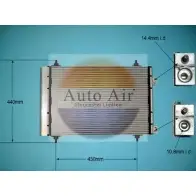 Радиатор кондиционера AUTO AIR GLOUCESTER PP5KQ38 55U9E NR 1198289119 16-9008A