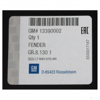 Оригинальное переднее левое крыло ASTRA J OPEL 13390002 1425181959 D TJGM - Изображение 2