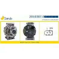 Генератор SANDO D PW73 2010307.0 Citroen Jumper 3 (250) Автобус 2.2 HDi 120 120 л.с. 2006 – 2025 Z2U8OO