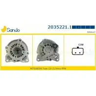 Генератор SANDO Renault Grand Scenic (JZ) 3 Минивэн 1.5 dCi 110 л.с. 2009 – 2024 2035221.1 W9F G06 R1SZ1H