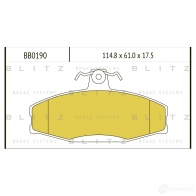 Тормозные колодки передние BLITZ V1E 1GW bb0190 Skoda Felicia (6U1) 1 Хэтчбек 1.6 75 л.с. 1998 – 2001