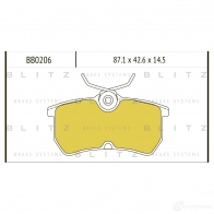 Тормозные колодки задние BLITZ 1422986002 P44 GWM6 bb0206
