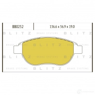 Тормозные колодки передние BLITZ 1422985936 G R6GS bb0252