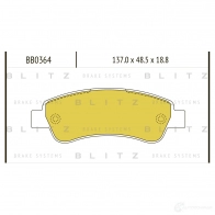Тормозные колодки задние BLITZ bb0364 PHER D Fiat Ducato (290) 4 Фургон 2.3 180 Multijet 2.3 D 177 л.с. 2015 – наст. время