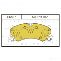 Тормозные колодки передние BLITZ E M8V0 bb0415p Porsche Panamera (970) 1 Хэтчбек 3.0 4S 420 л.с. 2013 – 2016