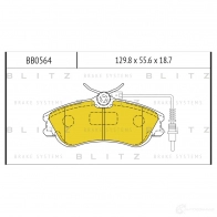Тормозные колодки передние BLITZ bb0564 1436950016 HP LX6