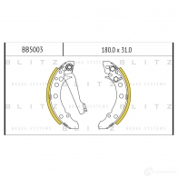 Барабанные тормозные колодки BLITZ Seat Arosa (6H) 1 Хэтчбек 1.0-2 50 л.с. 1998 – 2001 3Q77 3 bb5003