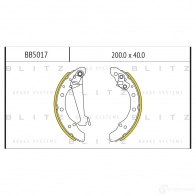 Барабанные тормозные колодки BLITZ 8AG 1MQ Seat Cordoba (6K1, 6K2) 1 Седан 1.6 i 75 л.с. 1993 – 2002 bb5017