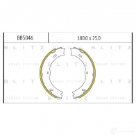 Барабанные тормозные колодки BLITZ Mercedes Sprinter (906) 2 Кабина с шасси 1.8 (3T) 216 (9013. 9013) 156 л.с. 2008 – 2016 T8N BQ0 bb5046