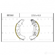 Барабанные тормозные колодки BLITZ H 8TN3W Citroen Nemo 1 (ES) Универсал 1.3 HDi 80 л.с. 2015 – наст. время bb5060