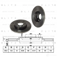 Тормозной диск передний сплошной BLITZ bs0103 LE12 R2 1422986075