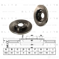Тормозной диск передний вентилируемый BLITZ bs0105 1422985966 HR U0VA