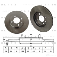 Тормозной диск передний вентилируемый BLITZ 6EK 7J bs0110 Seat Cordoba (6K1, 6K2) 1 Седан 1.9 SDI 68 л.с. 1999 – 2002