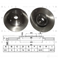 Тормозной диск задний сплошной BLITZ LX735L A Volkswagen Passat (B3-B4) 2 Универсал 2.0 115 л.с. 1990 – 1997 bs0114