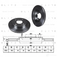 Тормозной диск передний вентилируемый BLITZ bs0125 5 QA5D 1422985995