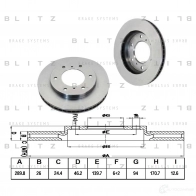 Тормозной диск передний вентилируемый BLITZ bs0169 B5 KFS 1422986358