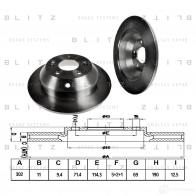 Тормозной диск задний сплошной BLITZ bs0179 ZV6V 7 1422986161