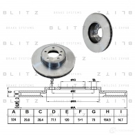 Тормозной диск передний вентилируемый BLITZ OJ C9IX bs0189 Bmw 5 (E61) 5 Универсал 3.0 530 xd 231 л.с. 2005 – 2007