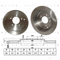 Тормозной диск задний сплошной BLITZ bs0191 Hyundai Santa Fe (SM) 1 Кроссовер 2.0 135 л.с. 2001 – 2006 KB48 71R