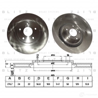 Тормозной диск передний вентилируемый BLITZ bs0196 P4U5NG N Subaru Forester (SF) 1 1997 – 2002