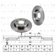 Тормозной диск задний сплошной BLITZ bs0204 U 8FK5Q 1422986251