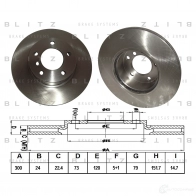 Тормозной диск передний вентилируемый BLITZ 1422985850 bs0214 O74B R9U