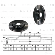 Тормозной диск передний вентилируемый BLITZ 1422985872 bs0219 5556 H